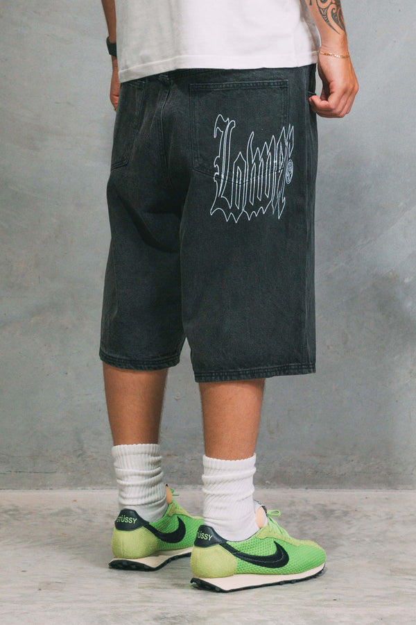 Baggy Denim Shorts - Outline