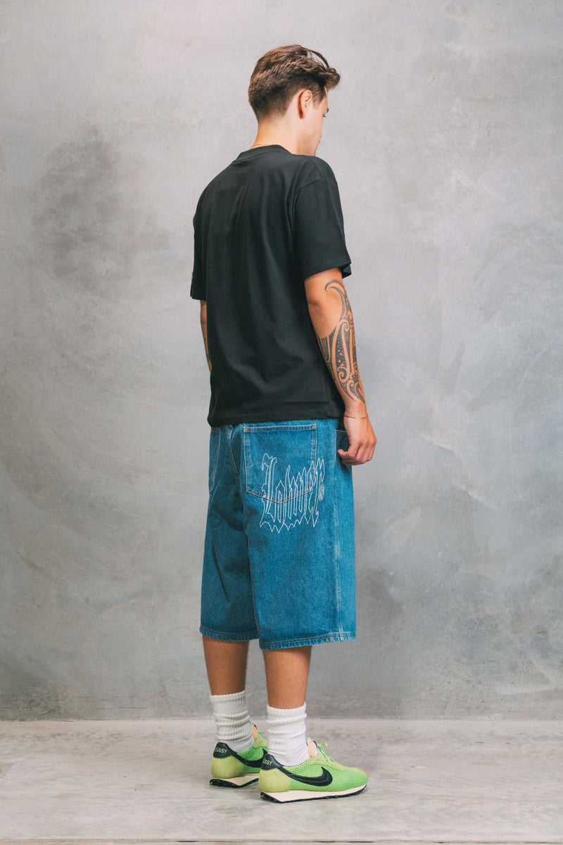 Baggy Denim Shorts - Outline